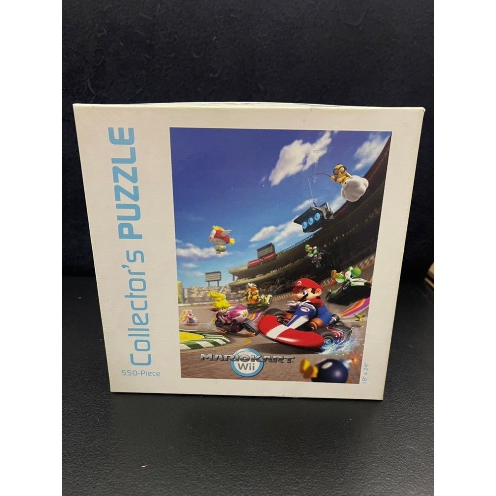 Nintendo Mario Kart Wii Collectors Puzzle 550 Piece Jigsaw 18x24 Mario Luigi Box